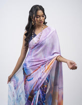 ETHNIC FUSION PRINTED BATIK INSPIRED SILK SAREE